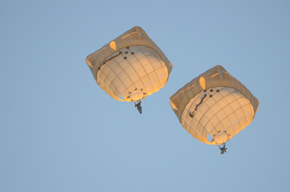 Spartan Brigade leaders jump with Army's T-11 parachute