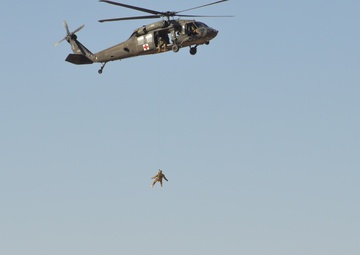 Task Force Gunfighters practices medevac hoist