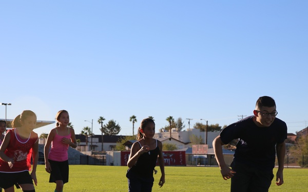 Marine volunteers time to Barstow youth