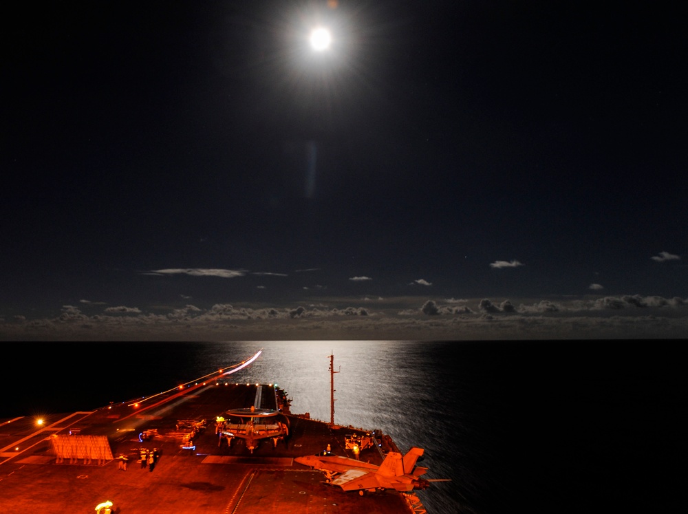 USS Theodore Roosevelt night flight operations