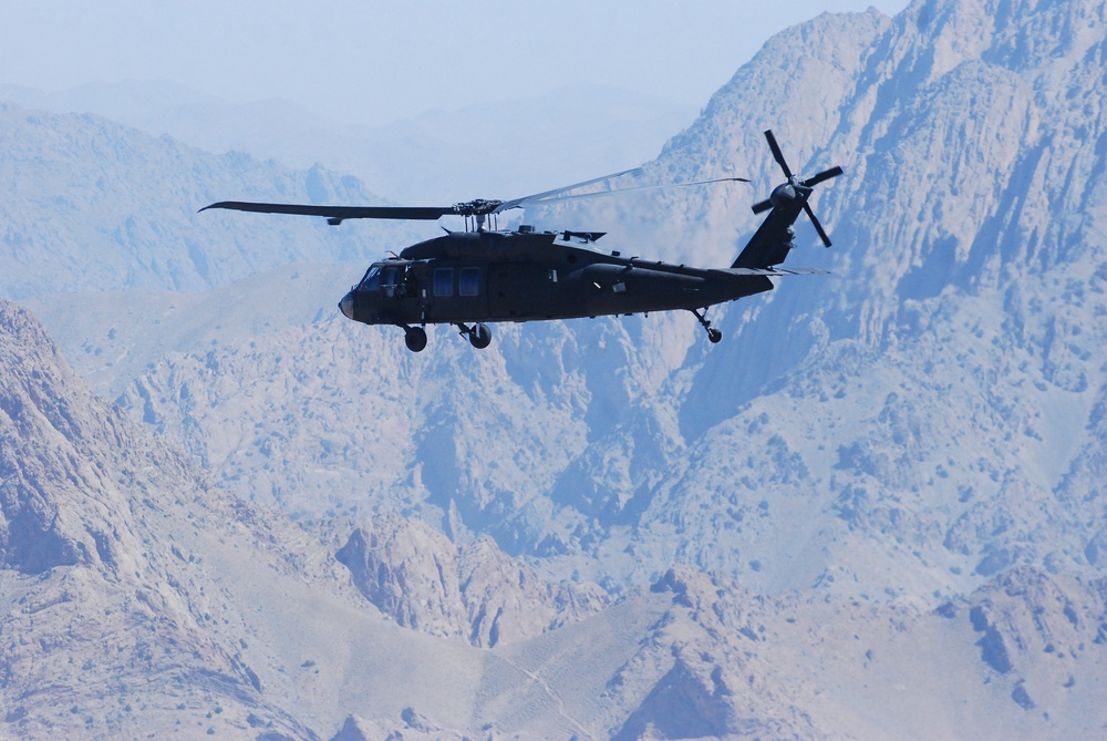 10th Combat Aviation Brigade Assault Battalion in the skies