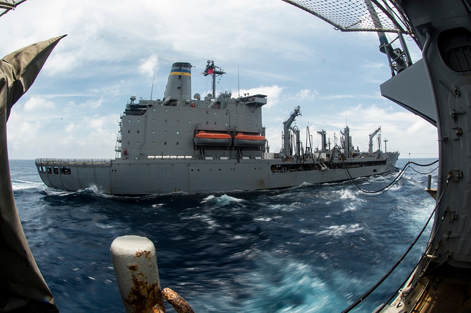 USS Harpers Ferry Replenishment at Sea