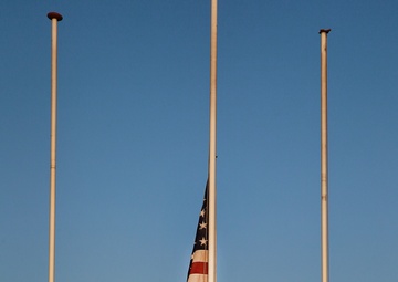 Camp Holland flag lowering ceremony