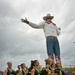 US Military Rabble Rousers march past &quot;Big Tex&quot; at Texas State Fair