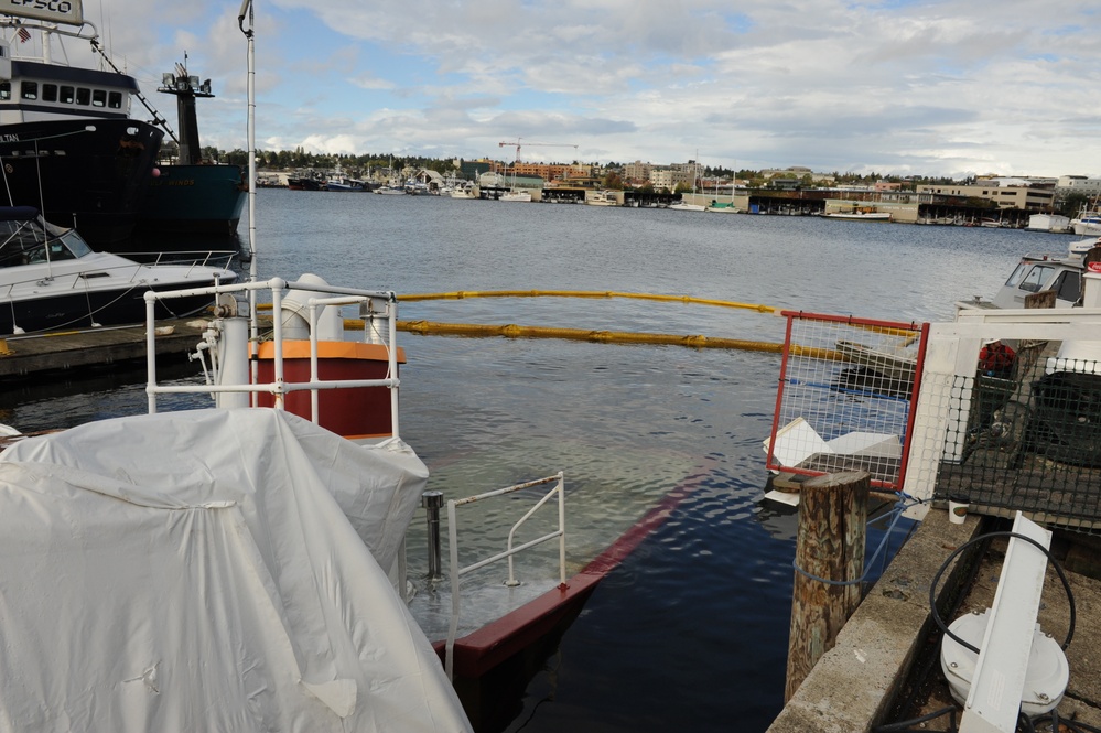 Tug Iver sinks in Lake Union, Wash.