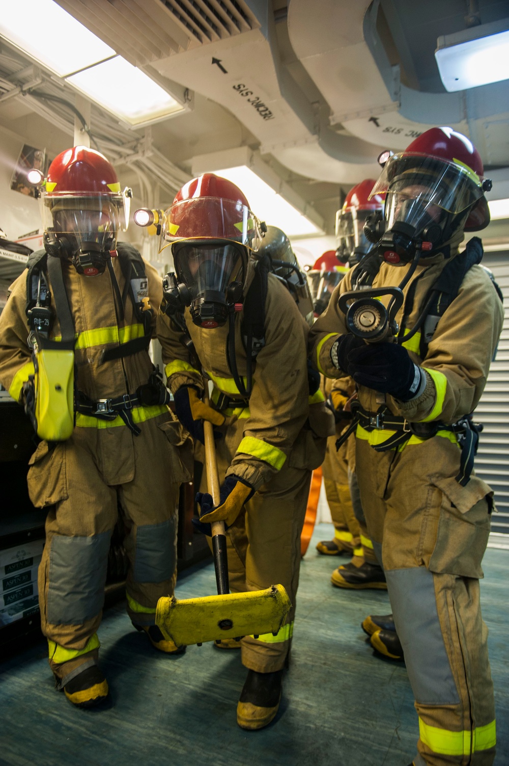 USS Harry S. Truman sailors conduct firefighting drills