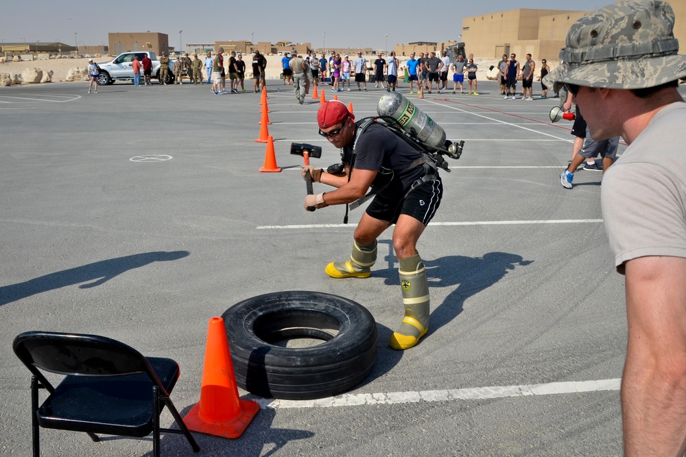 Expeditionary fire muster showcases firefighter’s might