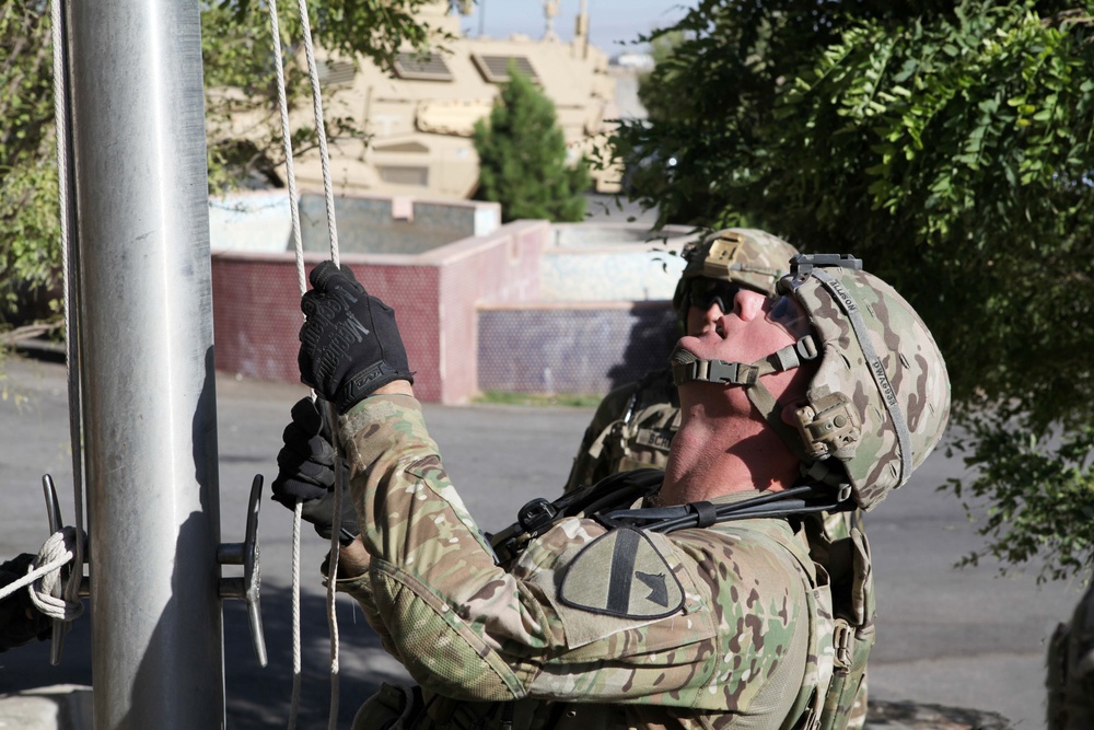 Delta Company 1-5 Cav American Flag Ceremony at U.S. Consulate Herat