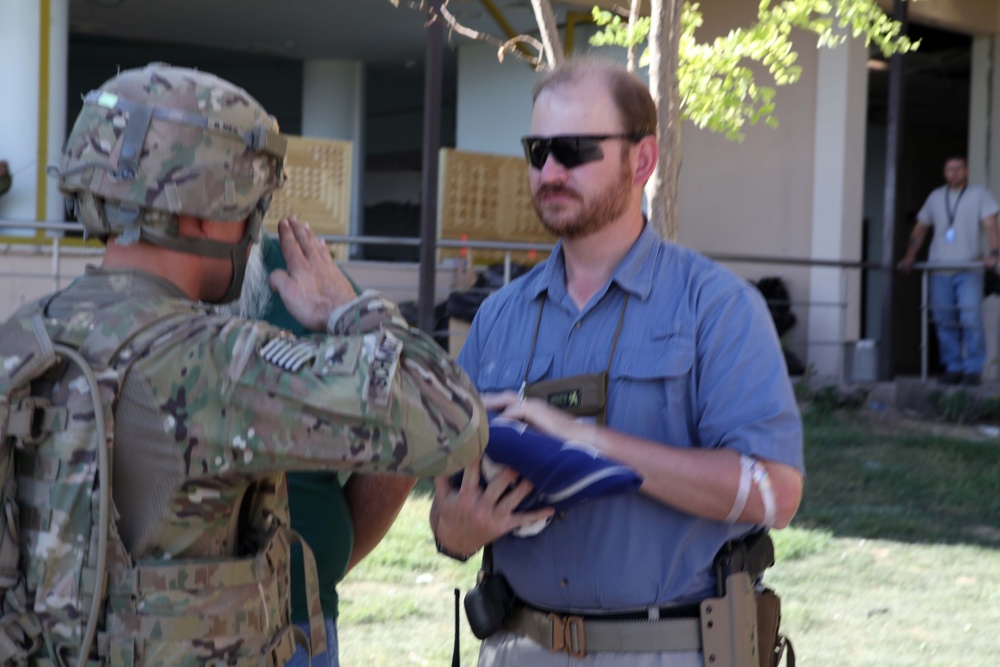 Delta Company 1-5 Cav American Flag Ceremony at U.S. Consulate Herat