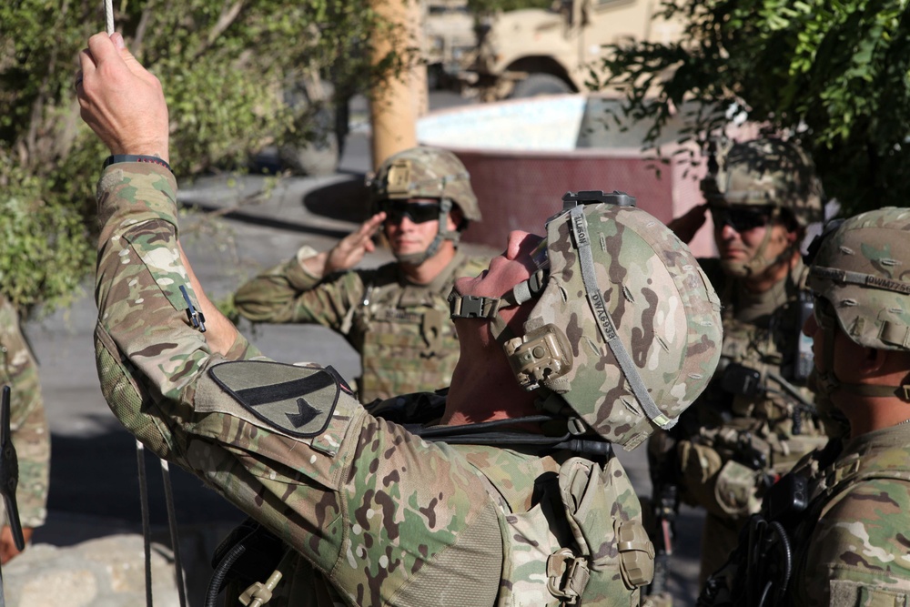 Delta Company 1-5 Cav American Flag Ceremony at U.S. Consulate Herat