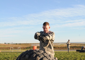 Flipping tire