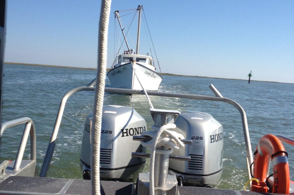 Coast Guard rescues 2 boaters aboard sinking boat near Crisfield, Md.