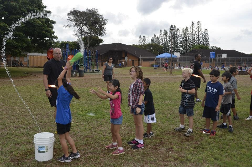 Wolfpack soldiers lead Mililani Uka Elementary during 'Get Fit' day