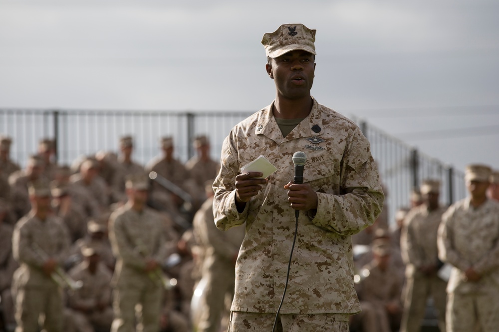 Sailor leads ceremony to recognize the Navy’s 238th birthday