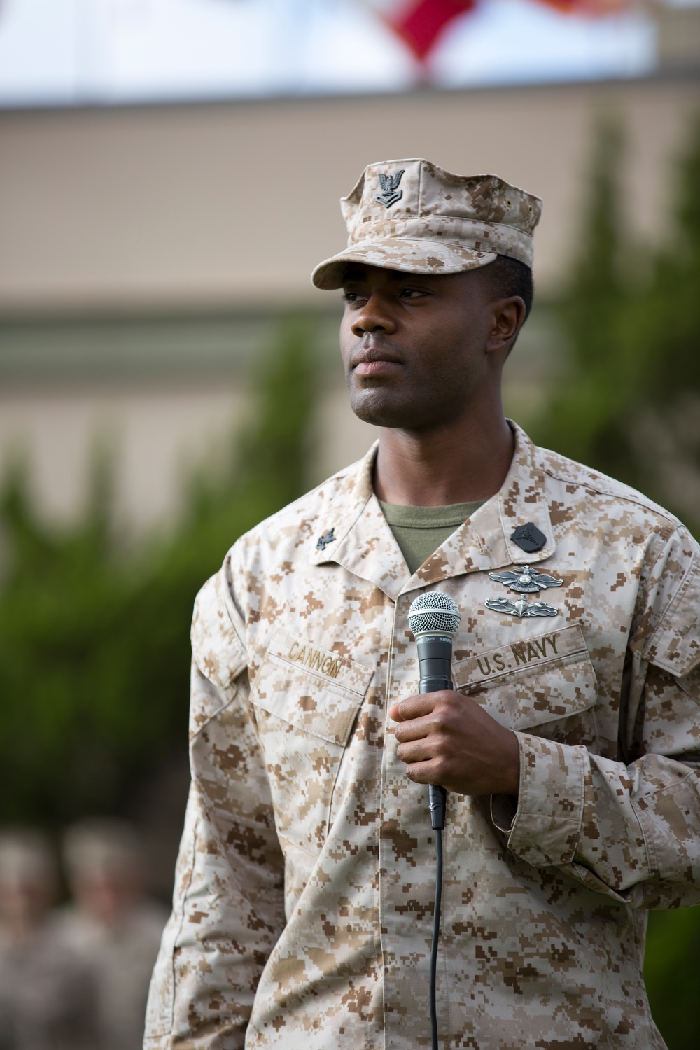 Sailor leads ceremony to recognize the Navy’s 238th birthday