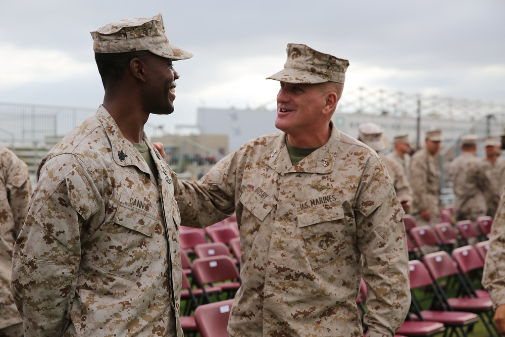 Sailor leads ceremony to recognize the Navy’s 238th birthday