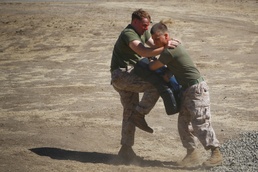 Red in the face: Marines endure pepper spray training
