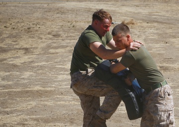 Red in the face: Marines endure pepper spray training