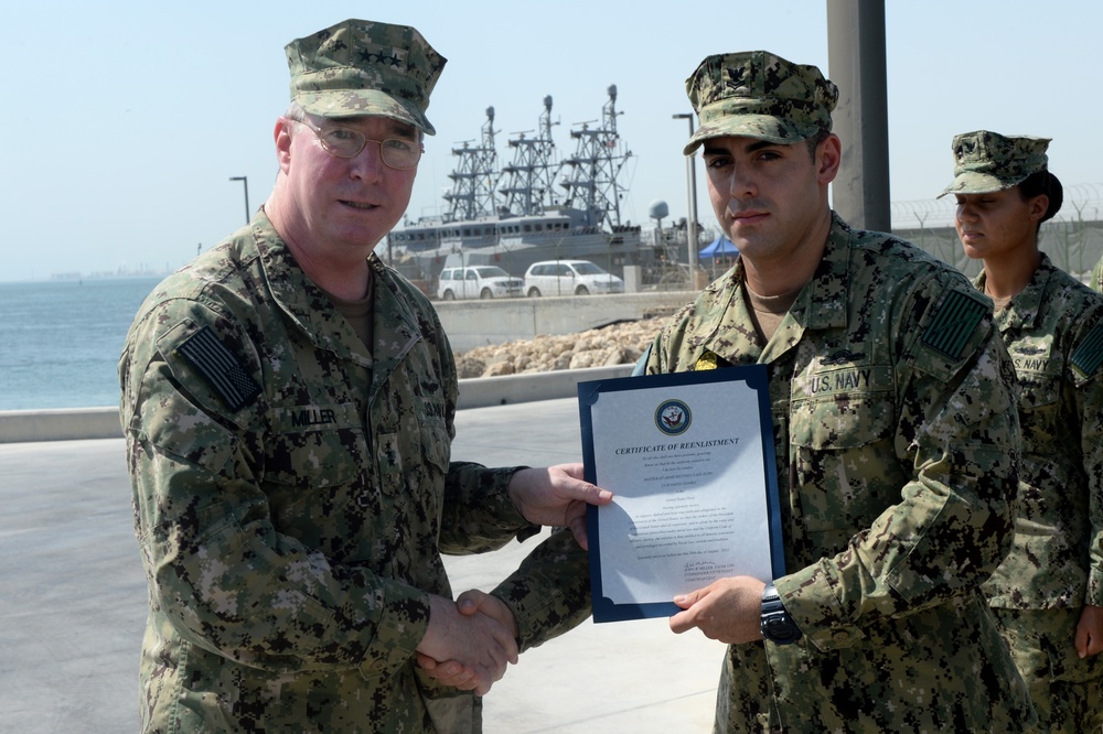 VADM John Miller views CTF 56 assets.