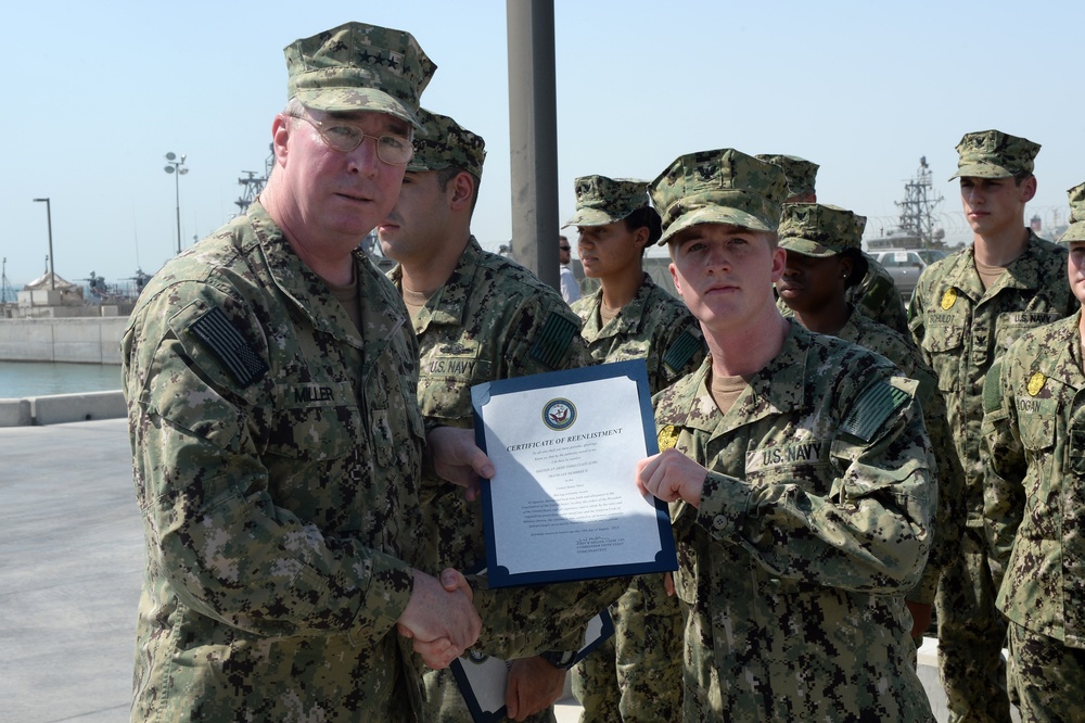 VADM John Miller views CTF 56 assets.