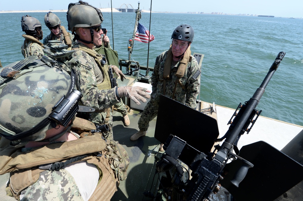 VADM John Miller views CTF 56 assets.