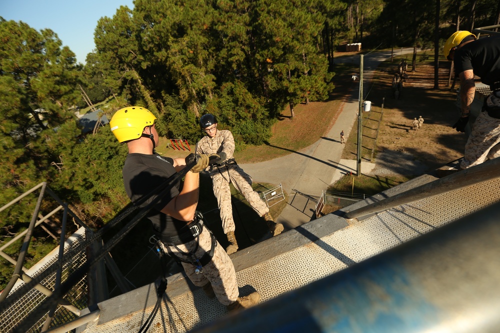 Photo Gallery: Marine recruits gain confidence on Parris Island rappel tower