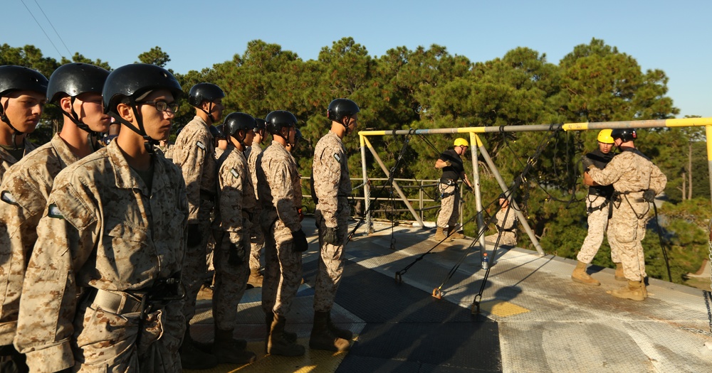 Photo Gallery: Marine recruits gain confidence on Parris Island rappel tower