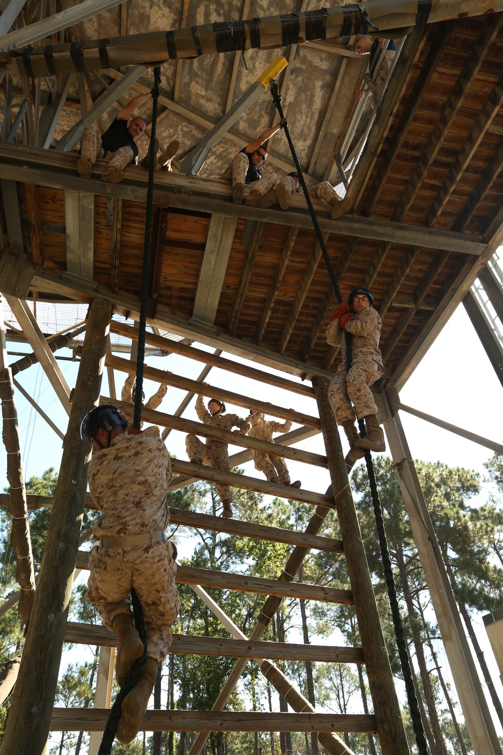 Photo Gallery: Marine recruits gain confidence on Parris Island rappel tower