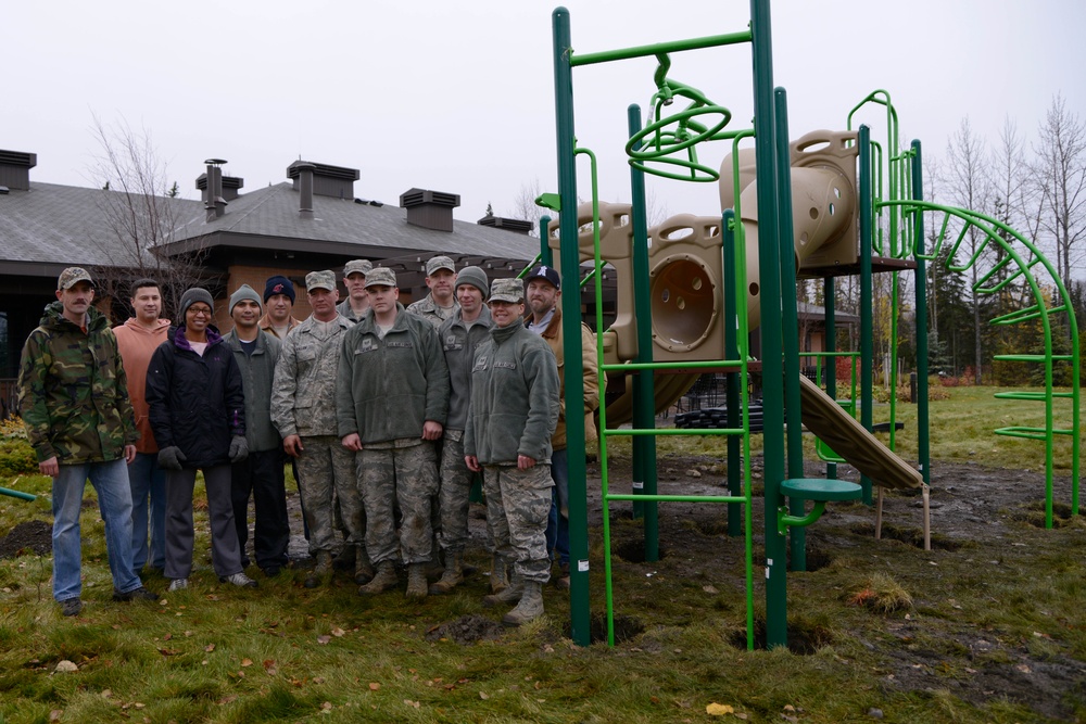 611th Air Support Group volunteers at the Fisher House of Alaska