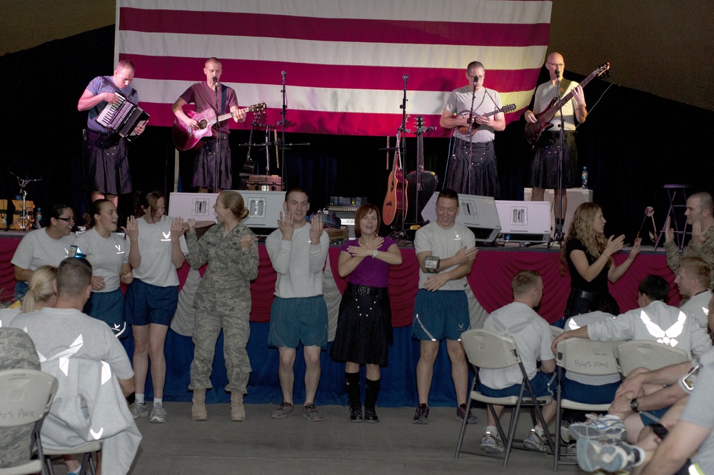 Blue Yonders connects with troops, children through music