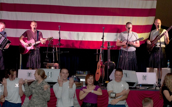 Blue Yonders connects with troops, children through music