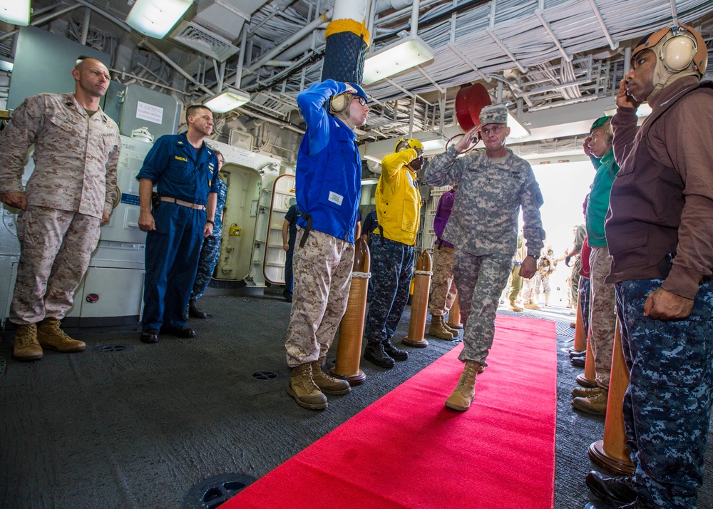 CJTF-HOA visits 26th MEU and the USS Kearsarge (LHD 3)