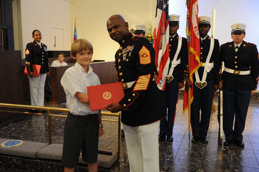 Dallas child awarded by Texas Marines for charity efforts