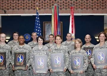 Group TUSAB reenlistment takes place at Brucker Hall