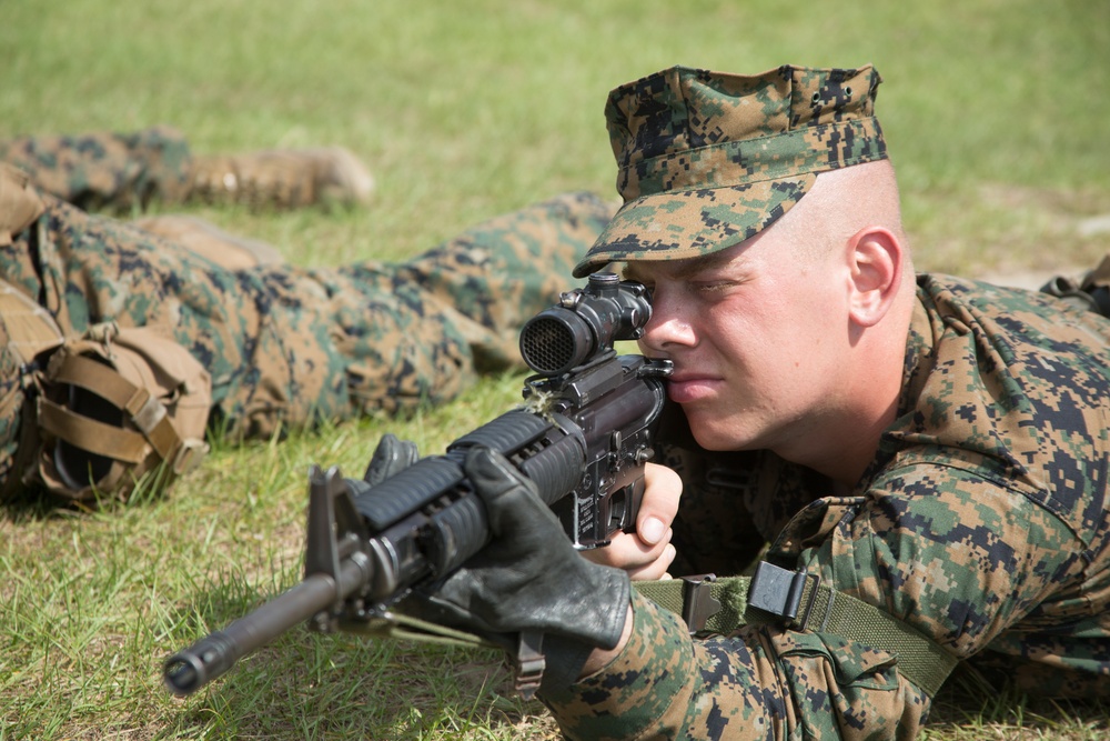 Marine recruits develop rifle marksmanship skills on Parris Island