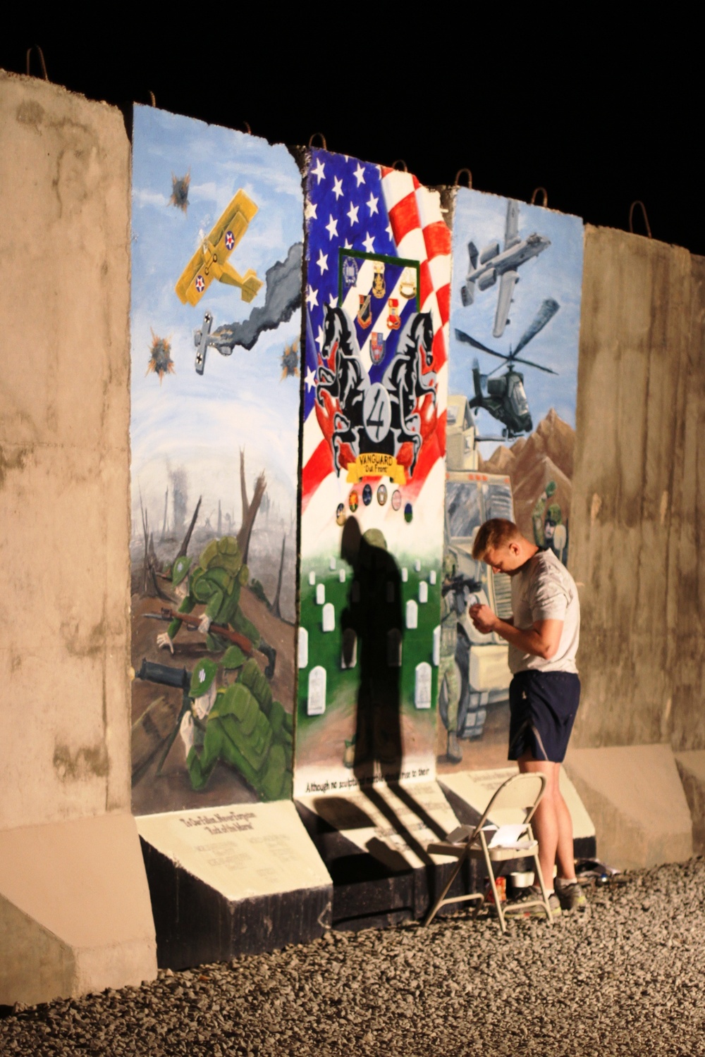 Airman honors Vanguard Brigade with mural