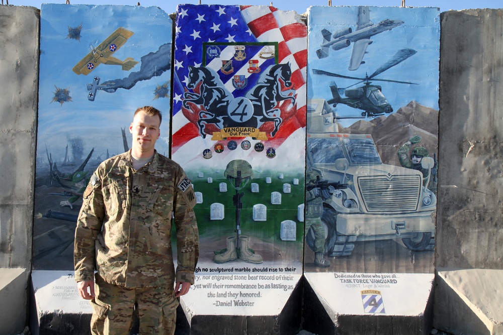 Airman honors Vanguard Brigade with mural