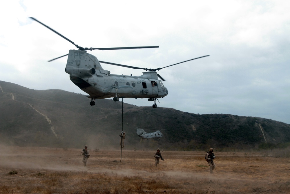 Fast roping prepares Marines for rapid ship-to-shore deployment