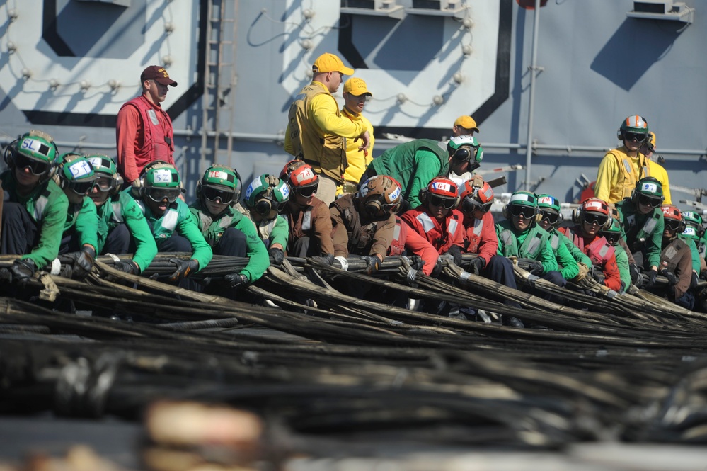 USS Nimitz barricade drill