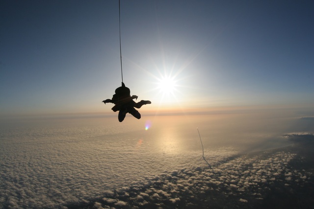 Skydive during rocket launch