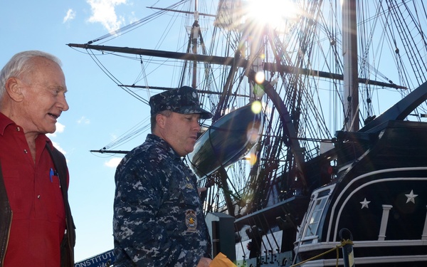 Buzz Aldrin tours USS Constitution
