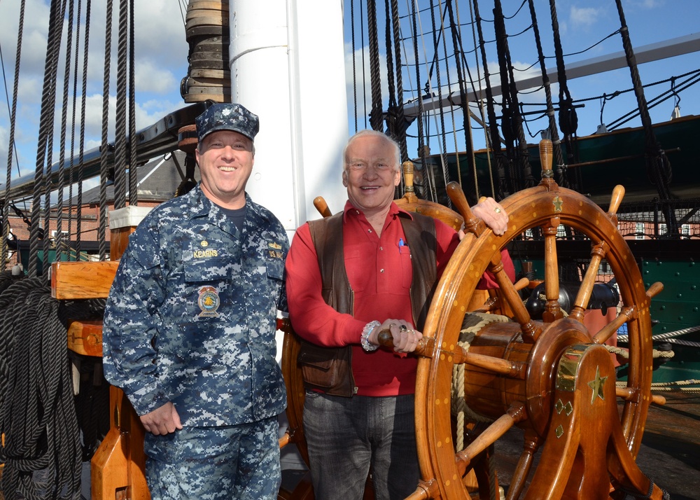 Buzz Aldrin tours USS Constitution