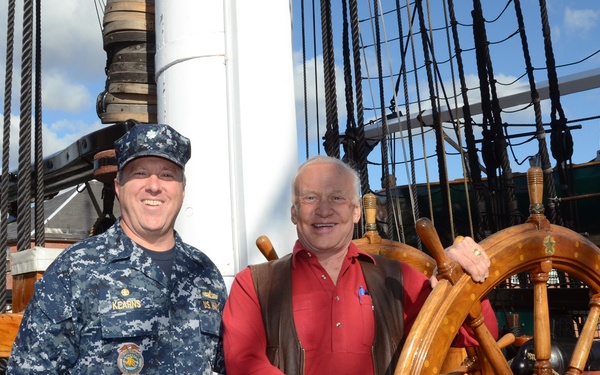 Buzz Aldrin tours USS Constitution