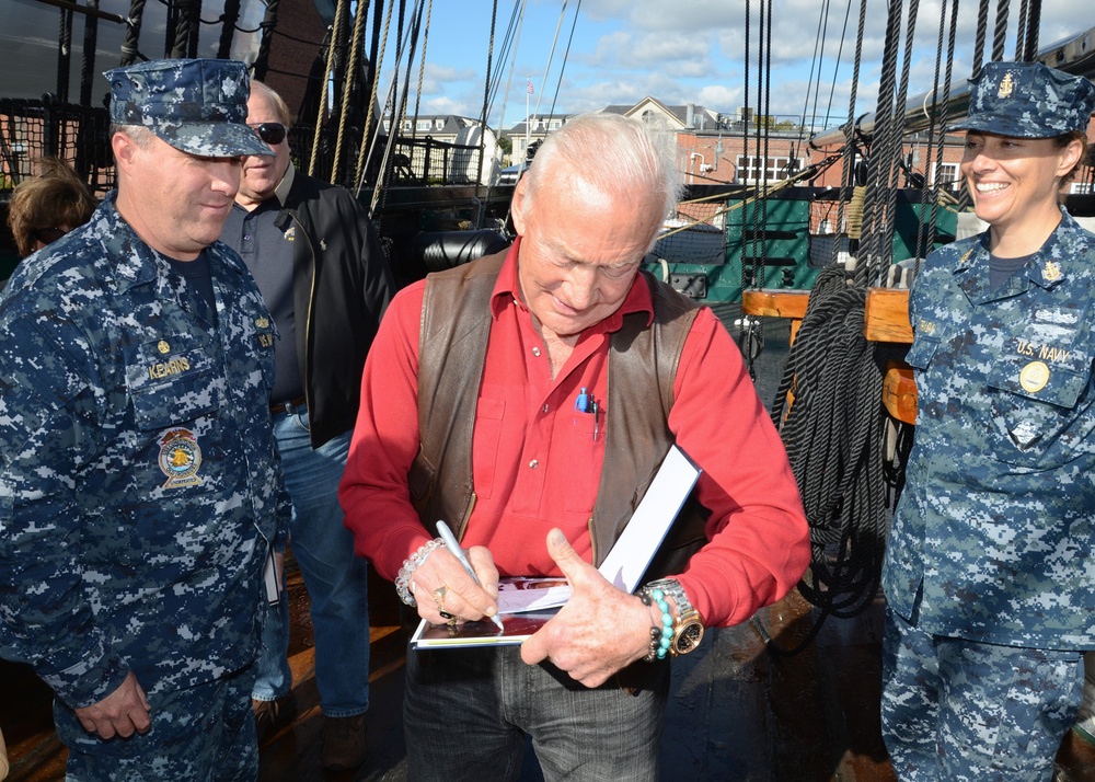 Buzz Aldrin tours USS Constitution