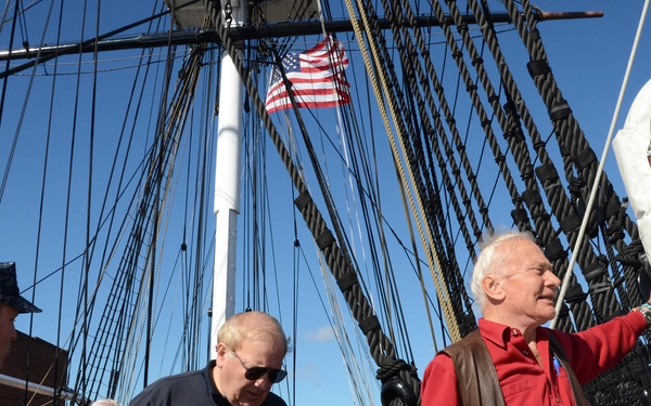 Buzz Aldrin tours USS Constitution
