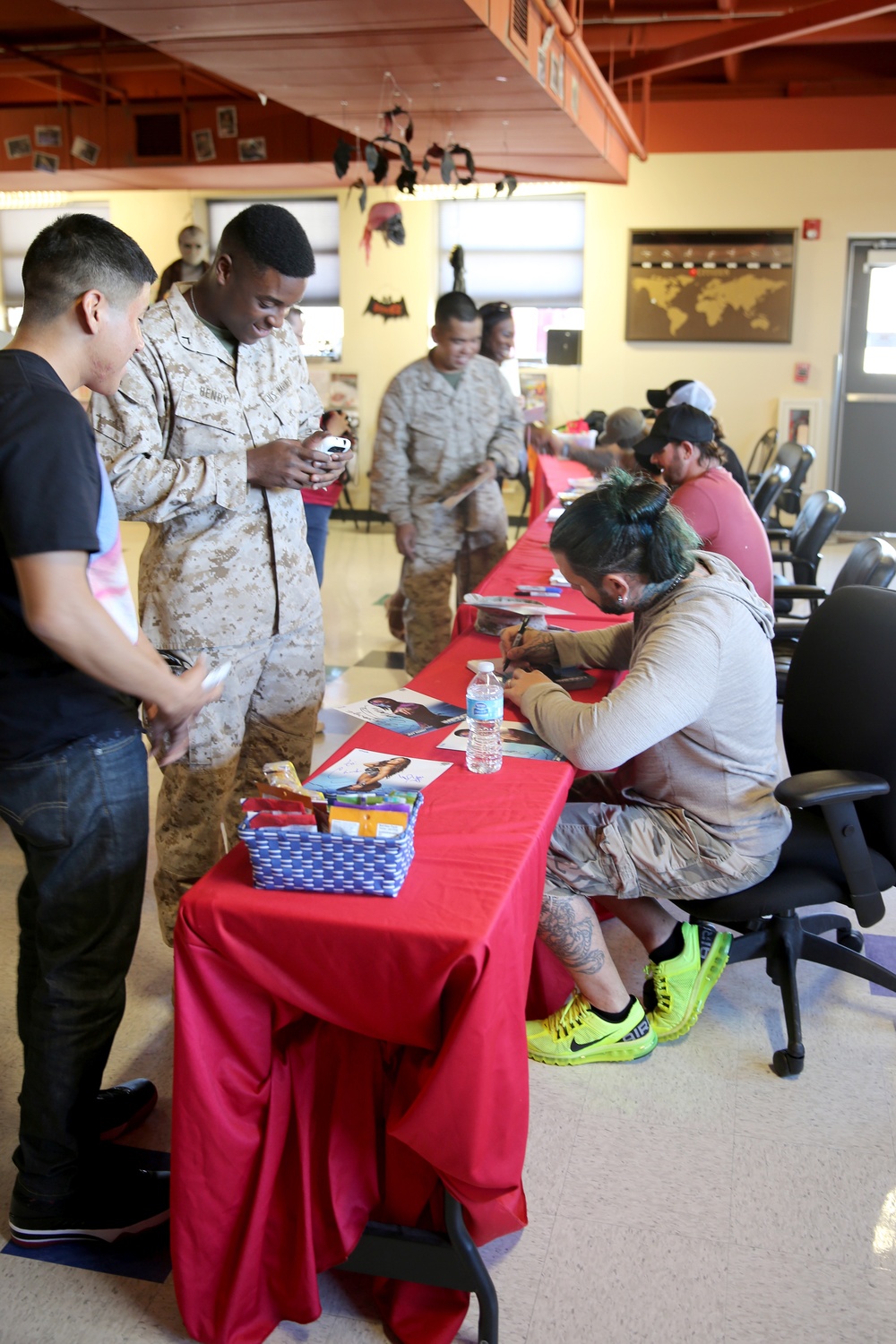 Marines meet wrestlers