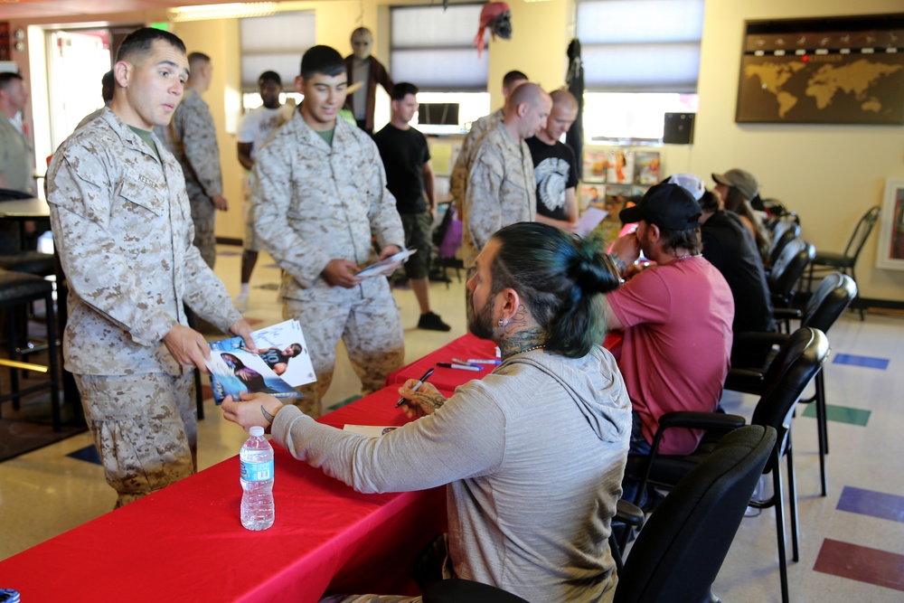 Marines meet wrestlers