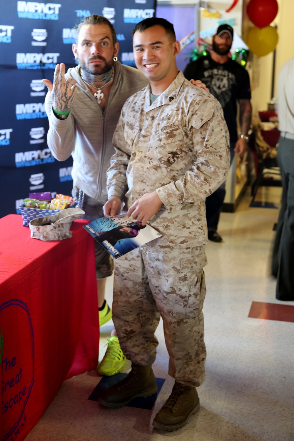 Marines meet wrestlers