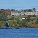 USS San Juan transits the Thames River