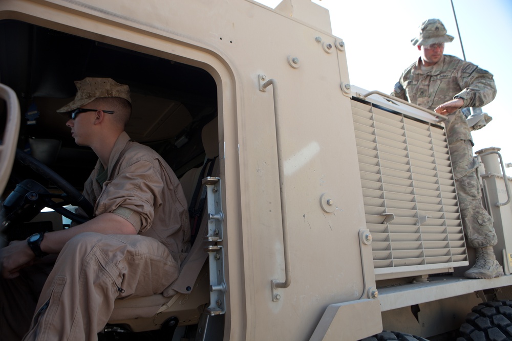 Marines learn Stryker vehicle operations at Army ISRS